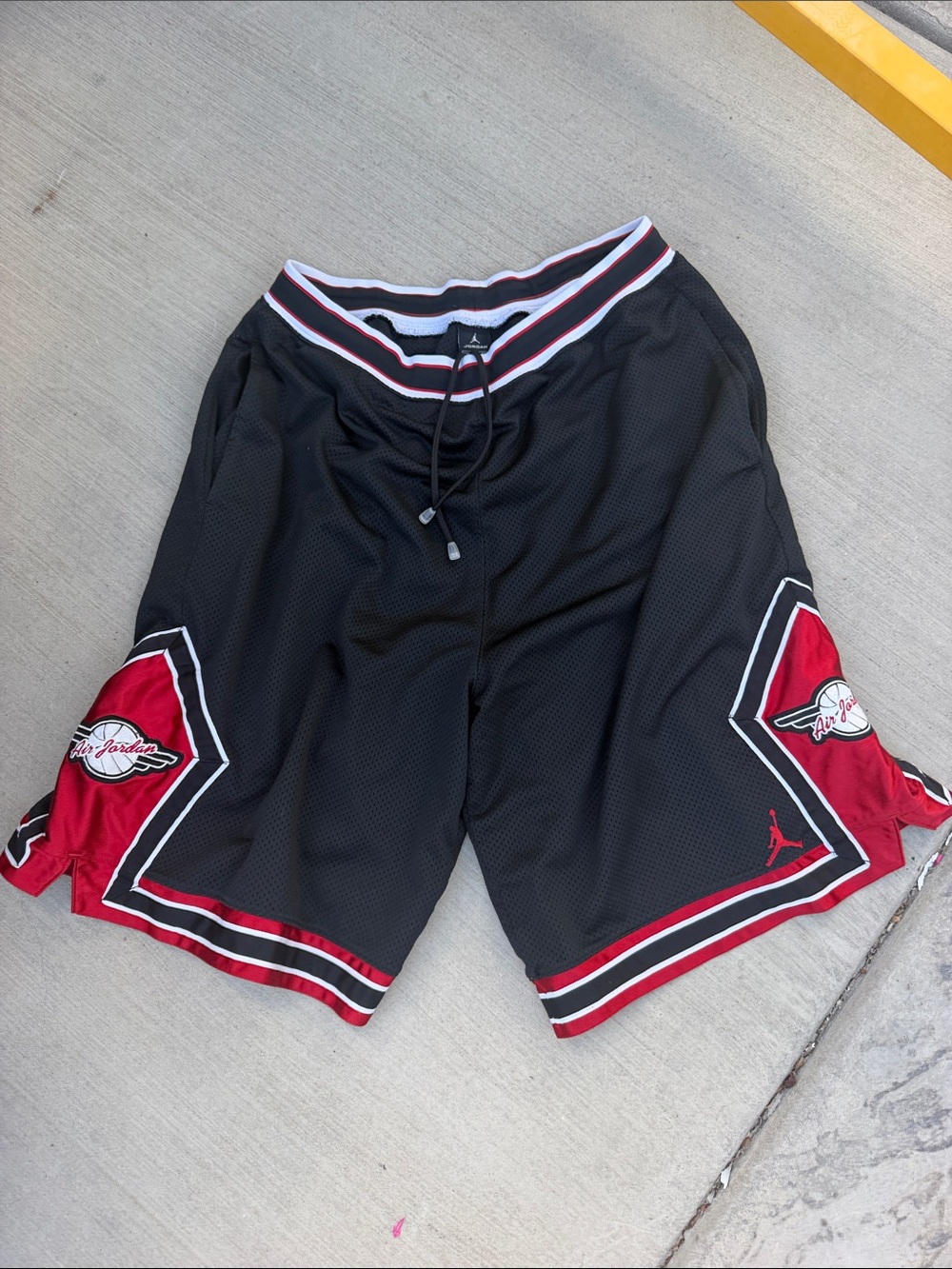 Jordan Black Basketball Shorts with Red & White Trim